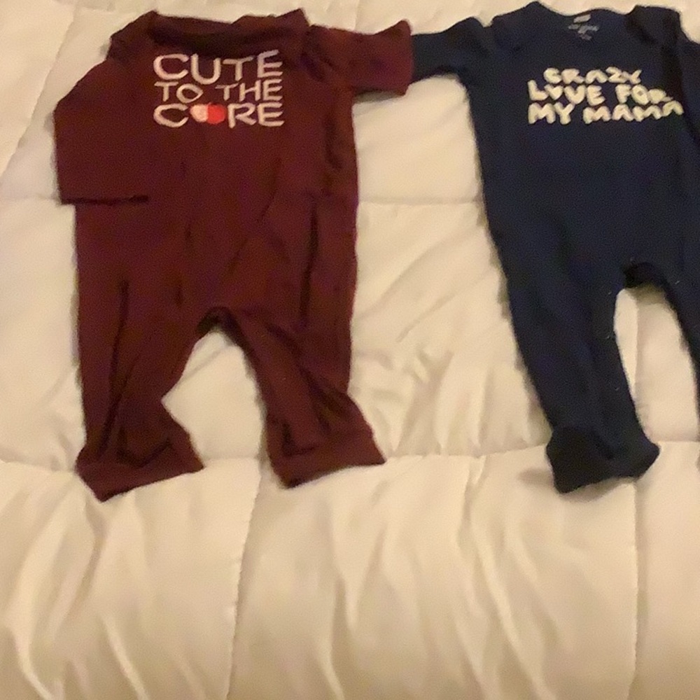 Red Footies One Piece with Cute to the Core Print